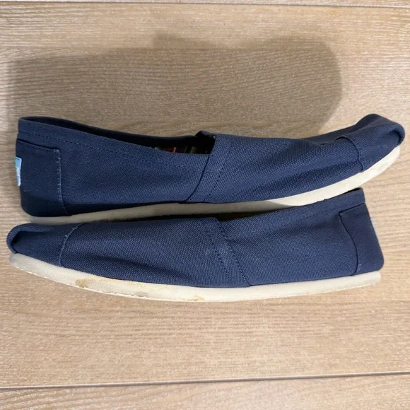 Navy Toms Slides Flats Size 10 - Picture 2 of 8
